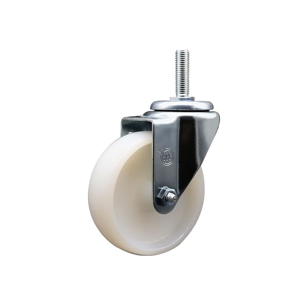 4 Inch Nylon Wheel Swivel 58 Inch Threaded Stem Caster Service Caster
